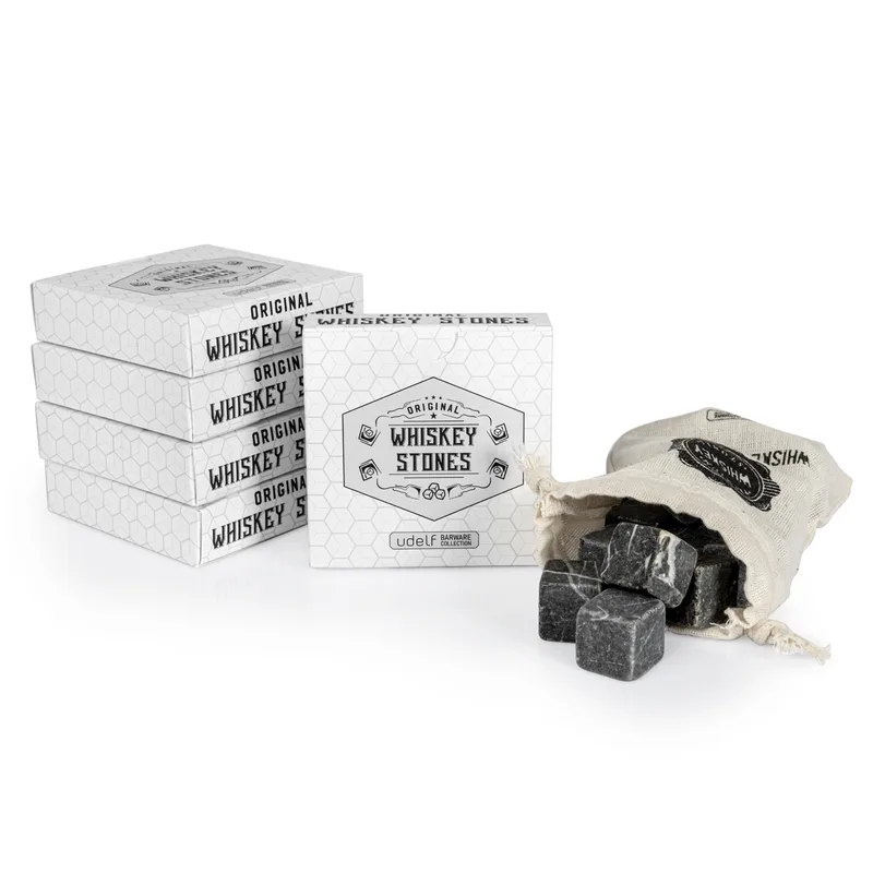 5-Pack of 12-Piece Premium Natural Marble Whiskey Stones