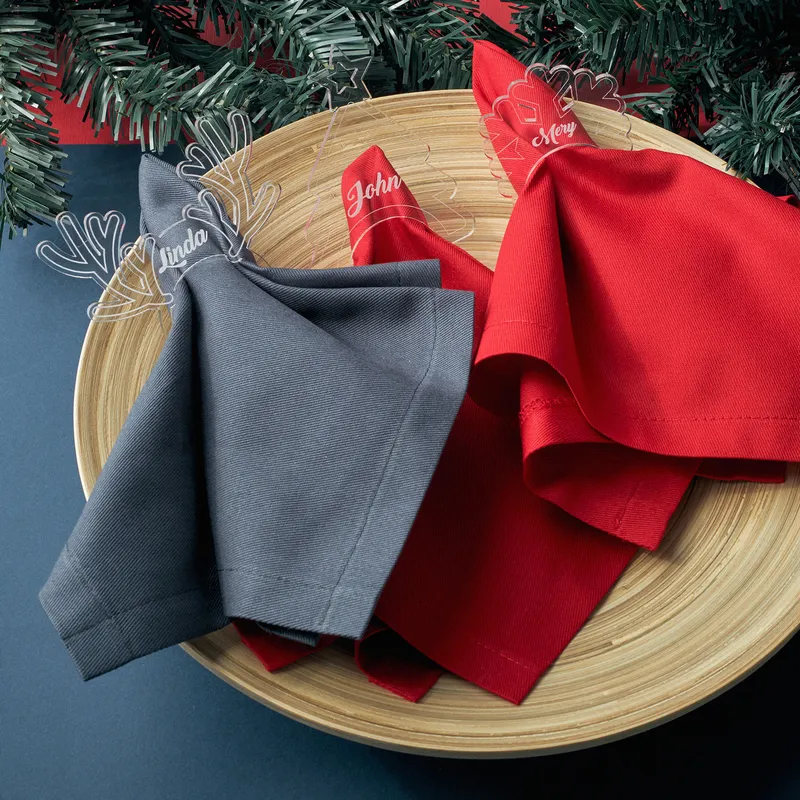 6 pcs Christmas Design Personalised Napkin Ring Set