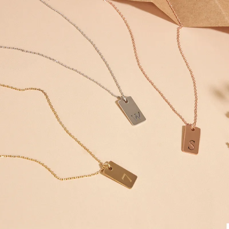 925 Sterling Silver Personalized Necklace with Initial as Gift for Her