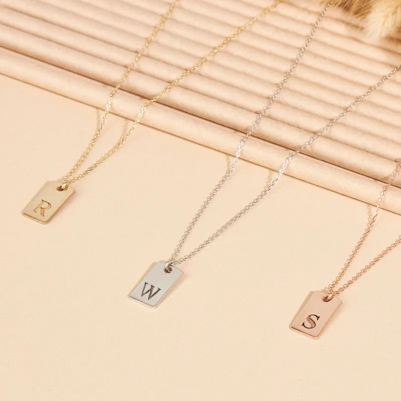 925 Sterling Silver Personalized Necklace with Initial as Gift for Her