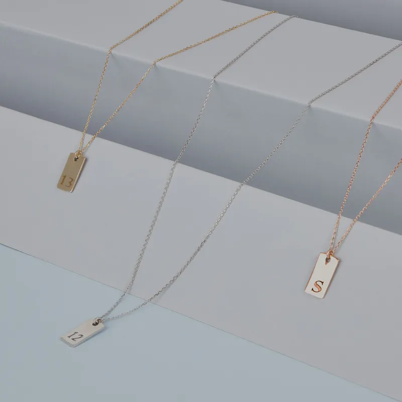 925 Sterling Silver Personalized Necklace with Initial as Gift for Her