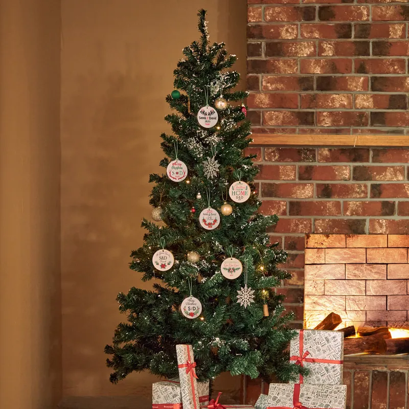 Acrylic Pine Tree Ornament with Valentine's Special Name
