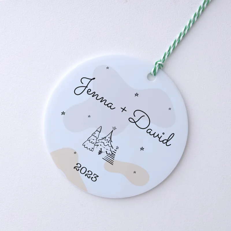 Acrylic Pine Tree Ornament with Valentine's Special Name