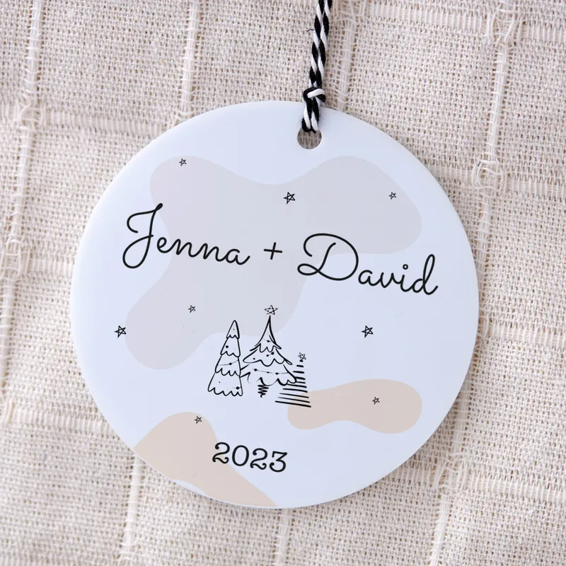 Acrylic Pine Tree Ornament with Valentine's Special Name
