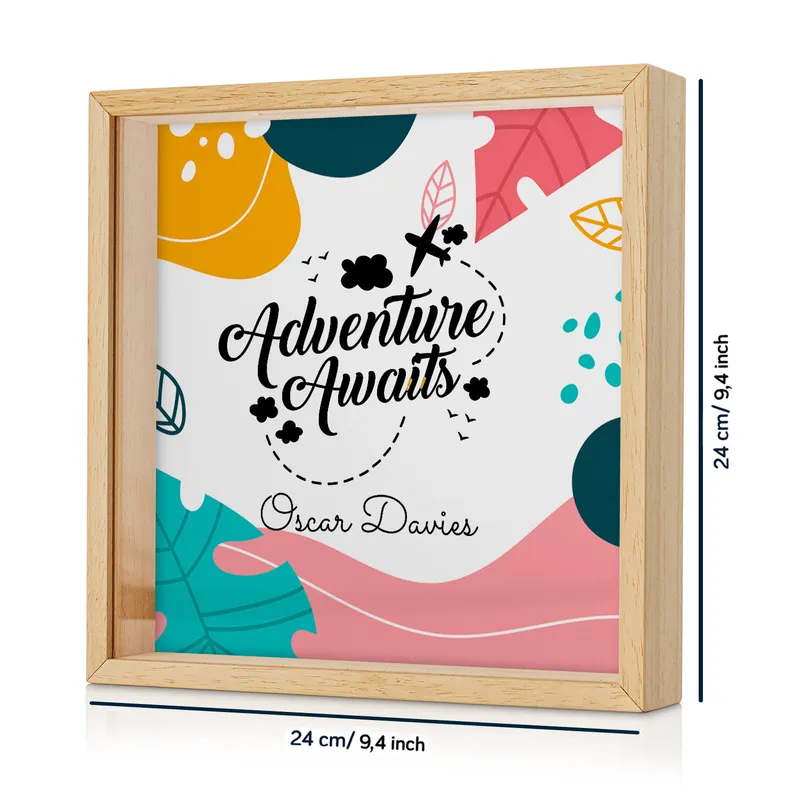 Adventure Fund Design Personalized Wooden Piggy Bank