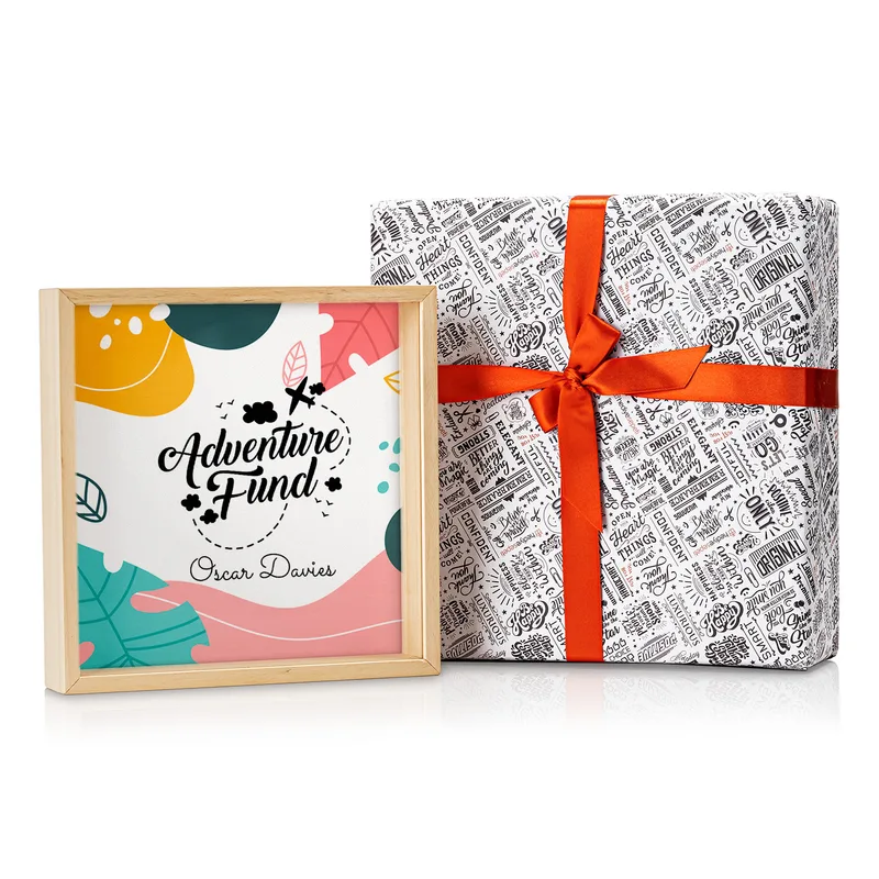 Adventure Fund Design Personalized Wooden Piggy Bank