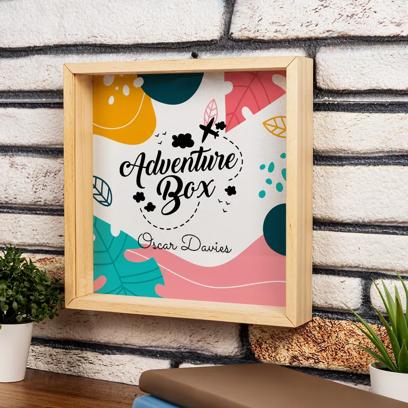 Adventure Fund Design Personalized Wooden Piggy Bank