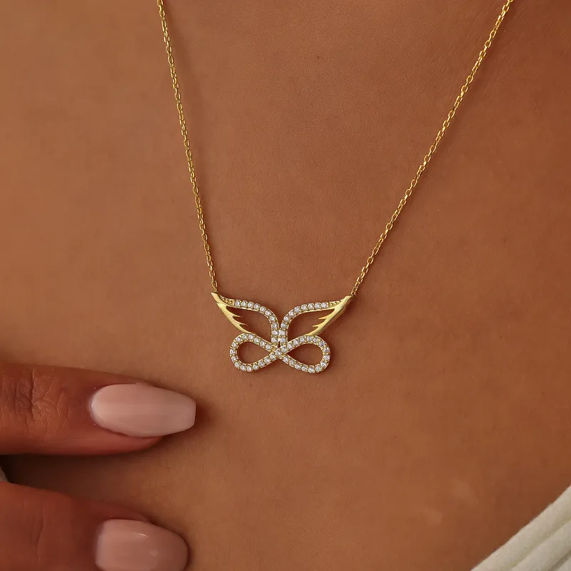 Angel Wing Infinity Silver Necklace