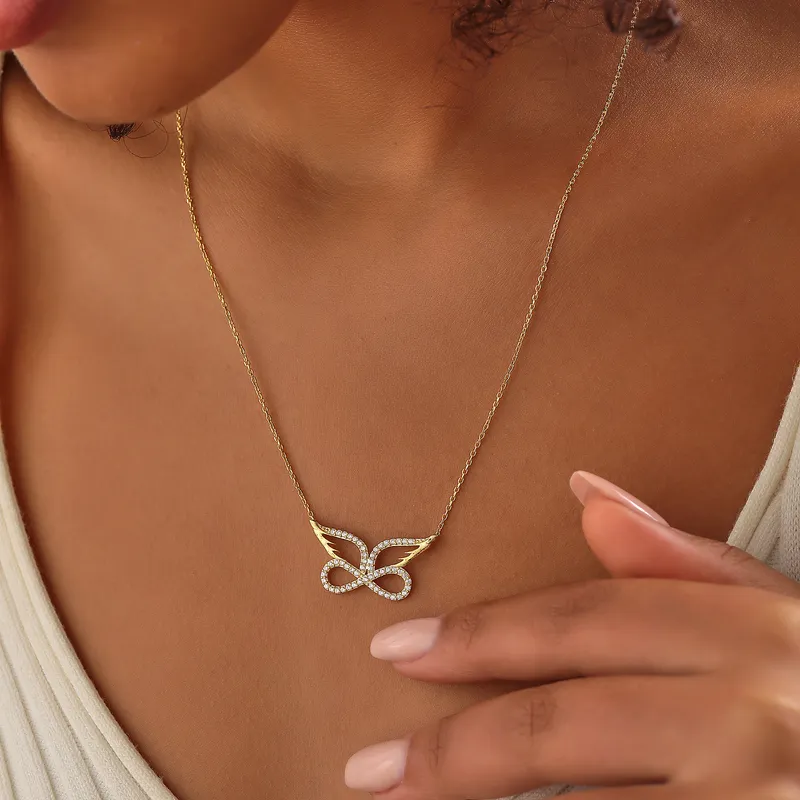 Angel Wing Infinity Silver Necklace