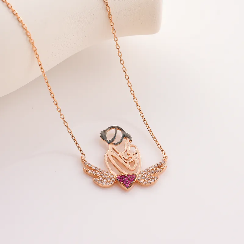 Angel Wing Heart Necklace for Mum - Perfect Mother's Day Gift