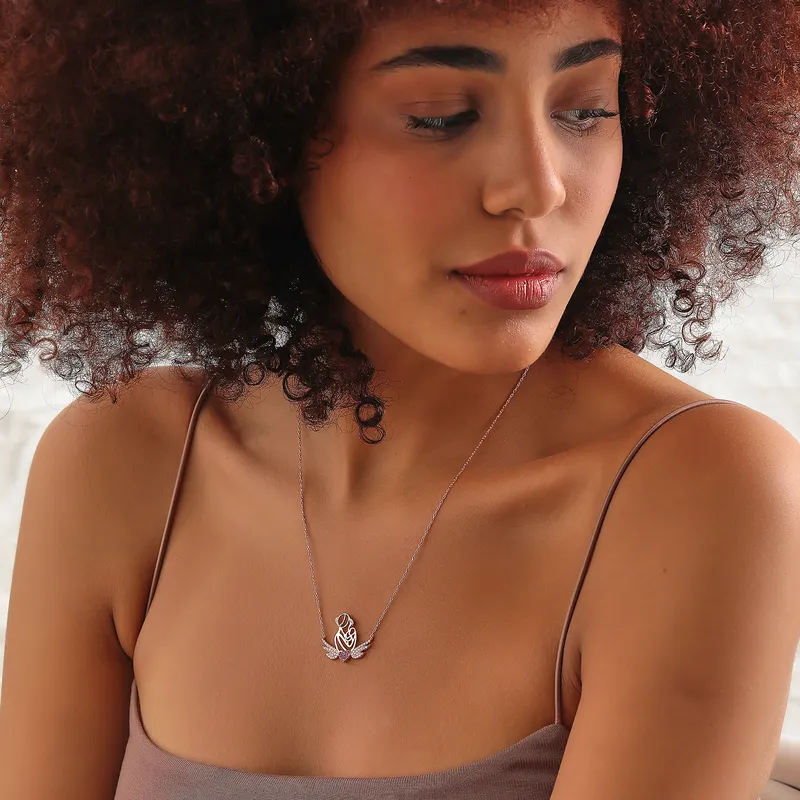 Angel Wing Heart Necklace for Mum - Perfect Mother's Day Gift