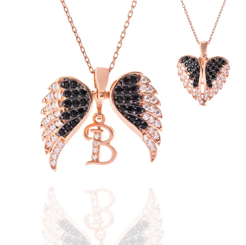 Personalised Angel Wings Silver Necklace for Her