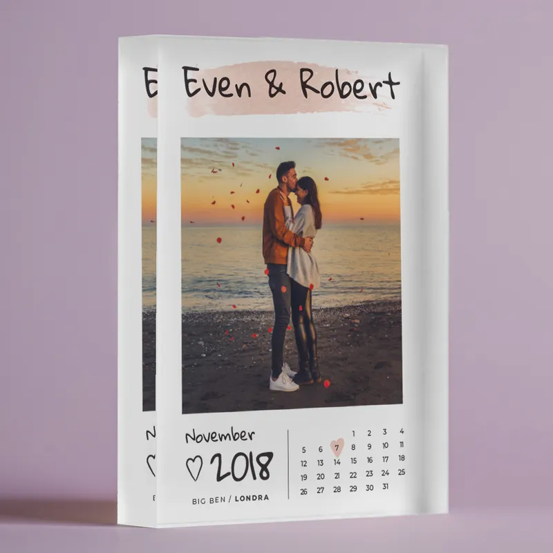 Personalised Romantic Acrylic Photo Frame for Anniversary