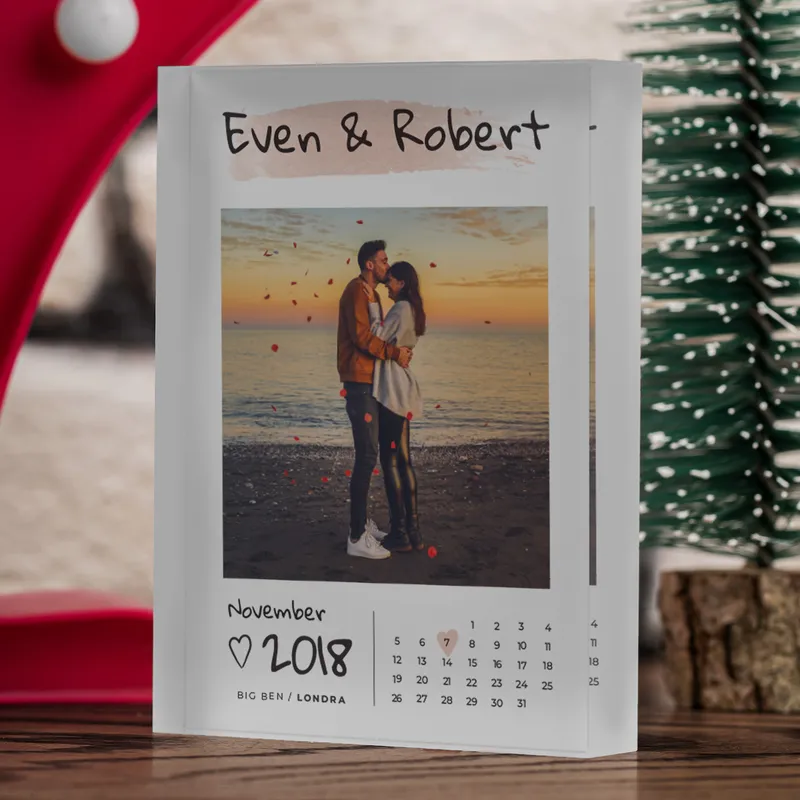Personalised Romantic Acrylic Photo Frame for Anniversary