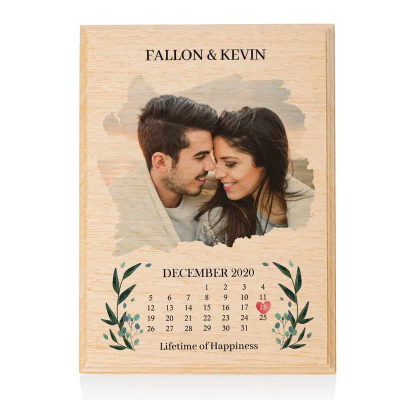 Anniversary Gift Date and Photo Printed Wooden Picture
