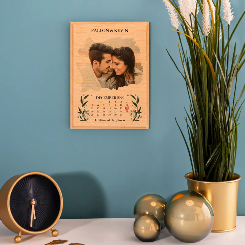 Anniversary Gift Date and Photo Printed Wooden Picture