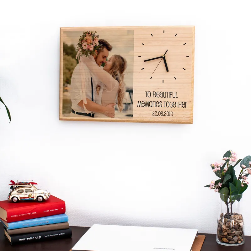 Anniversary Gift: Large Wooden Frame with Clock