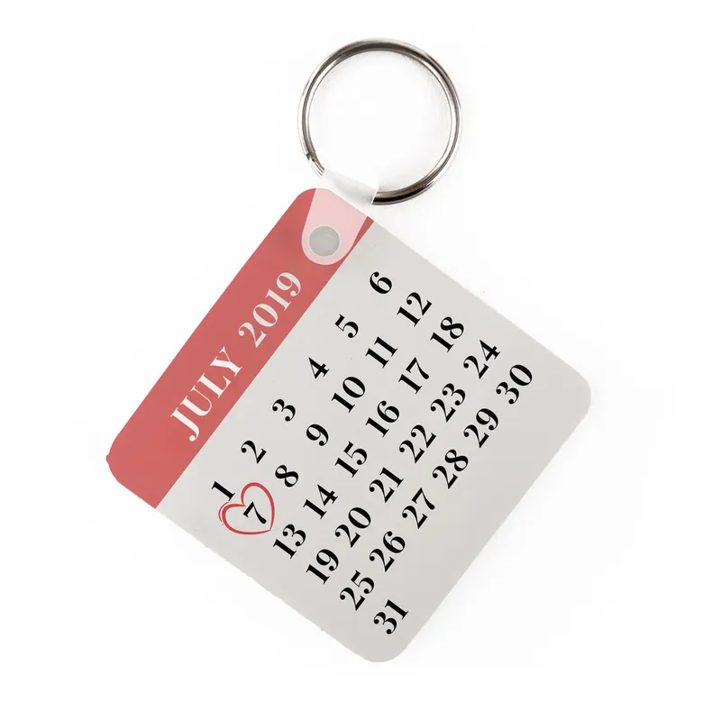 Anniversary Gift Printed Keychain with Calendar