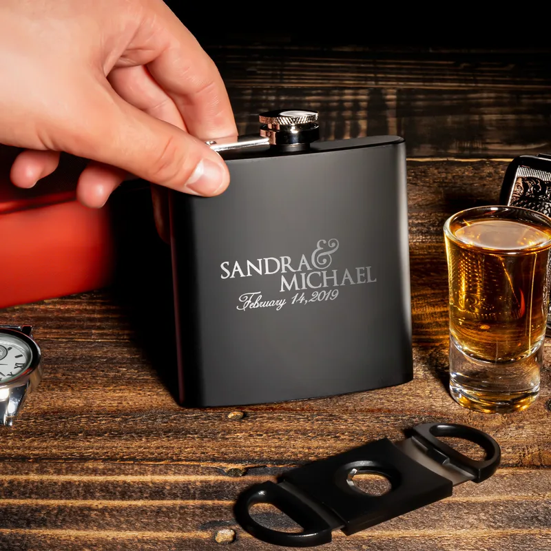 Personalised Anniversary Hip Flask for Boyfriend