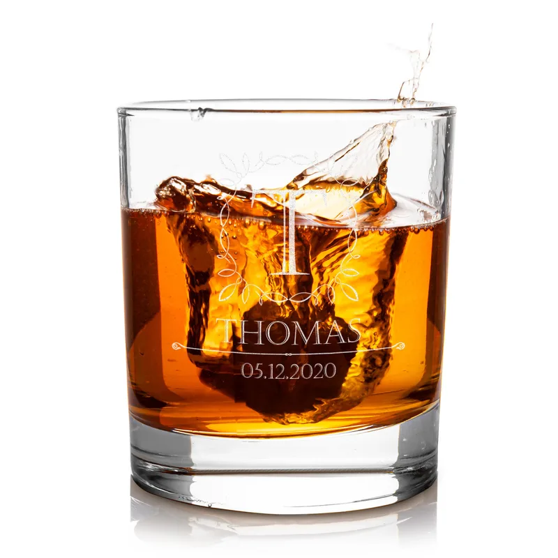 Anniversary Gifts for Boyfriend Whiskey Glass Set with Wooden Box