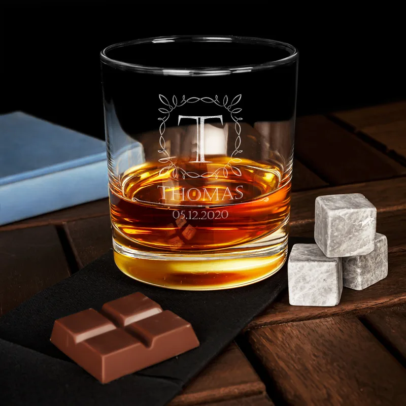 Anniversary Gifts for Boyfriend Whiskey Glass Set with Wooden Box