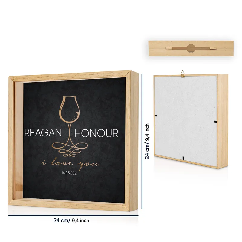 Anniversary Gifts for Her Personalized Wooden Wine Cork Collection Display Box