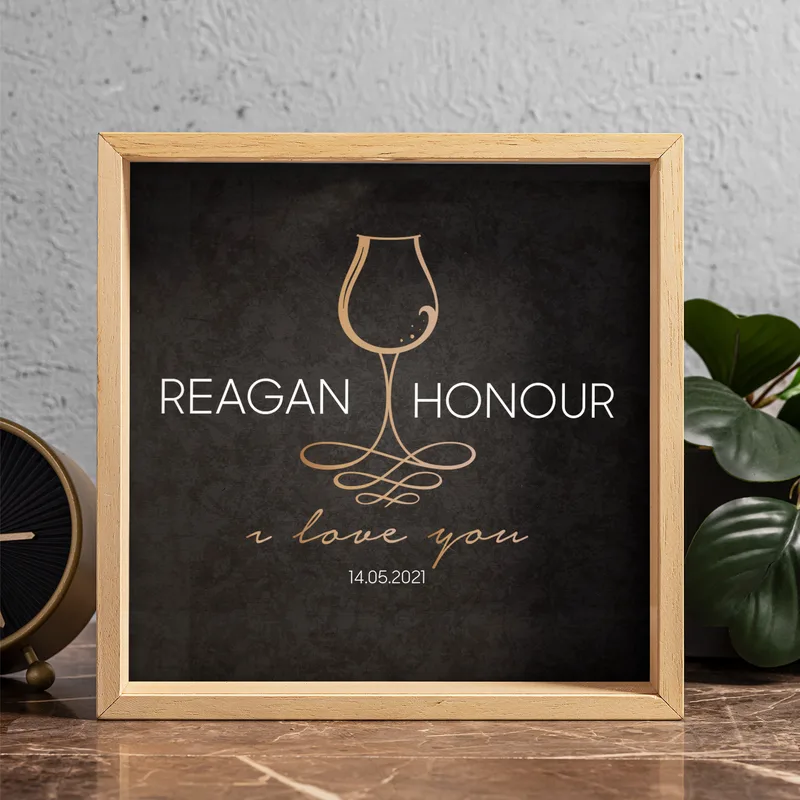 Anniversary Gifts for Her Personalized Wooden Wine Cork Collection Display Box