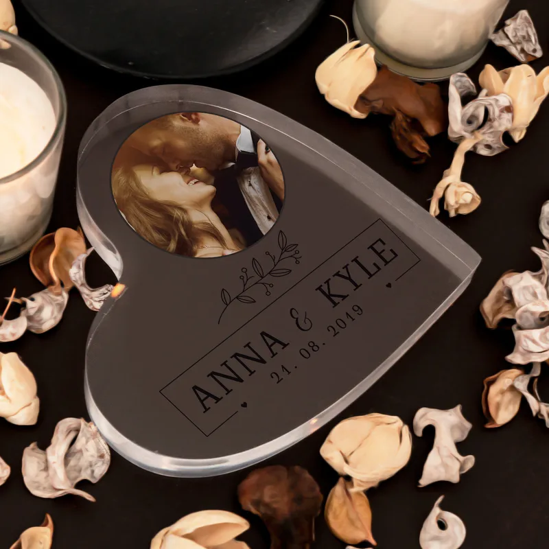 Anniversary Gifts Heart Design Acrylic Plate Picture