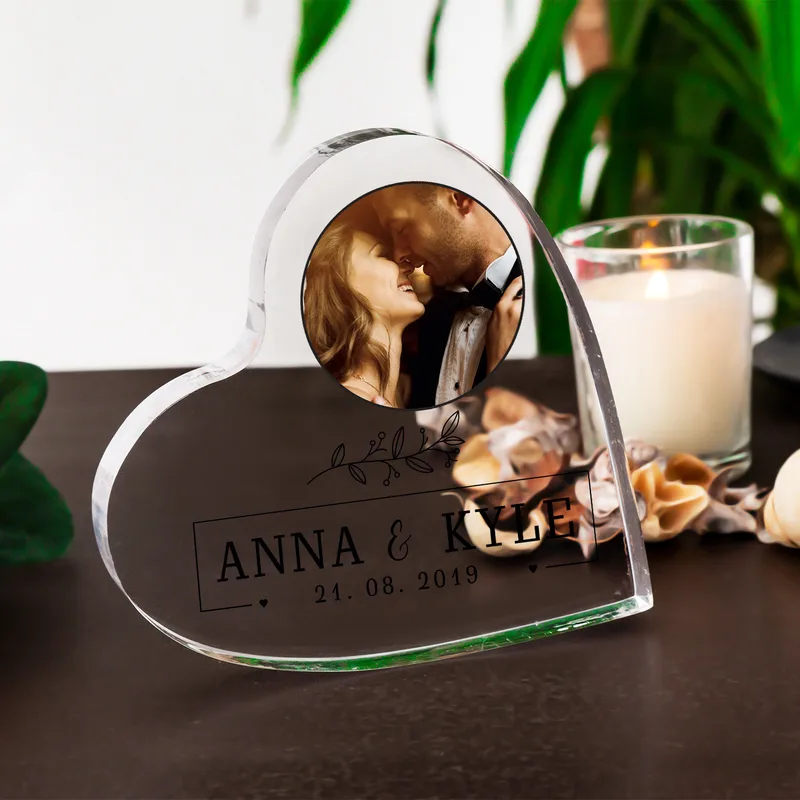 Anniversary Gifts Heart Design Acrylic Plate Picture