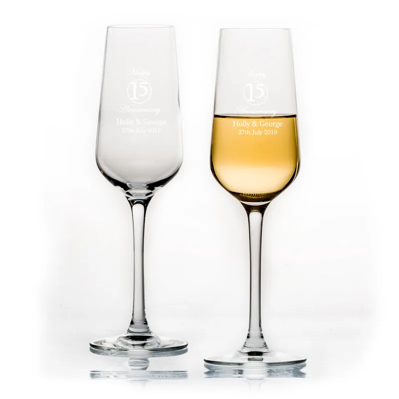 Anniversary Gifts Personalized Champagne Flutes Set