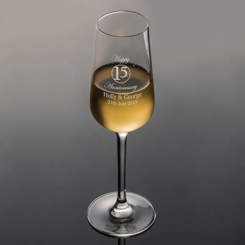 Anniversary Gifts Personalized Champagne Flutes Set