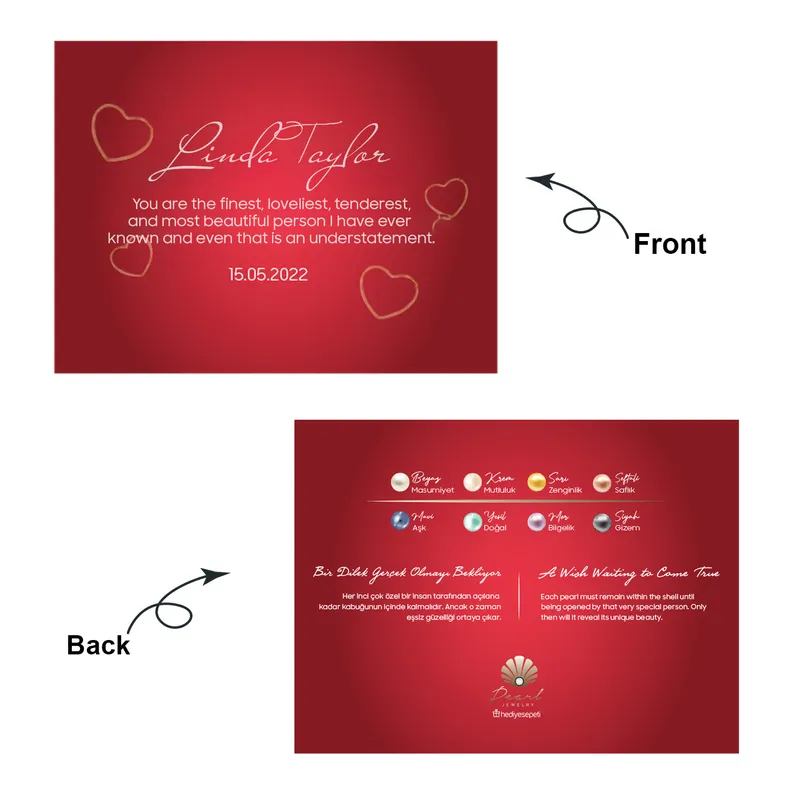 Anniversary Gifts Personalized Genuine Oyster Pearl Necklace with Message