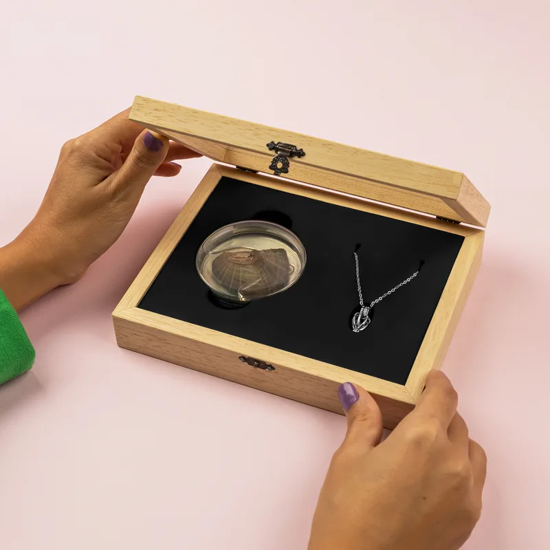 Anniversary Gifts Personalized Genuine Oyster Pearl Necklace with Message