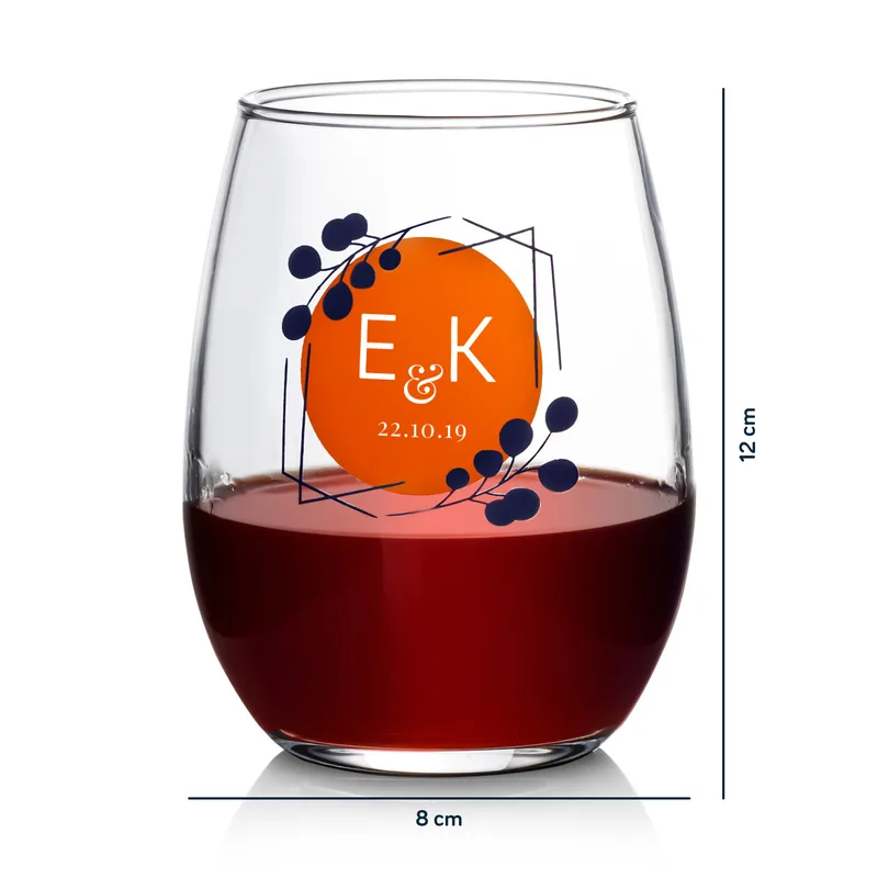 Anniversary Gifts Personalized Wine Glass Set with Name and Date