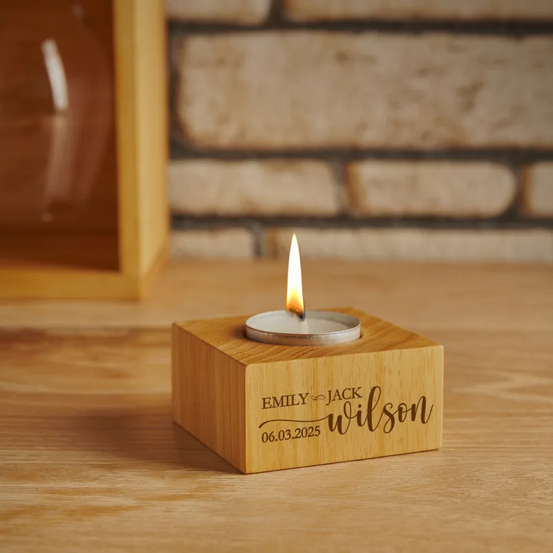 Anniversary Gifts Personalized Wine Rack with Cheese Board and Candles Set