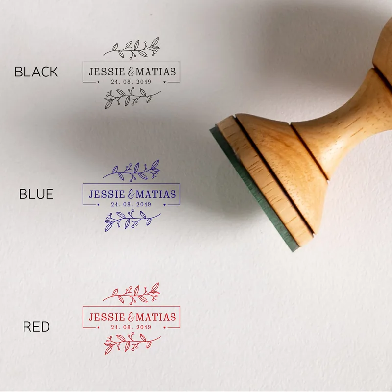 Personalised Wooden Anniversary Stamp for Couples