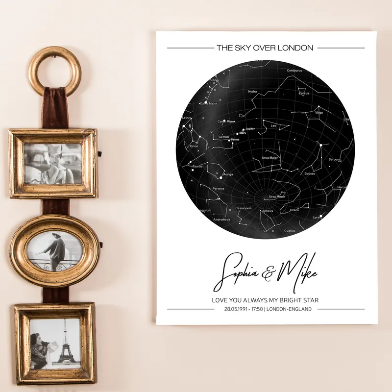 Personalised Star Map Canvas Print for Special Occasions