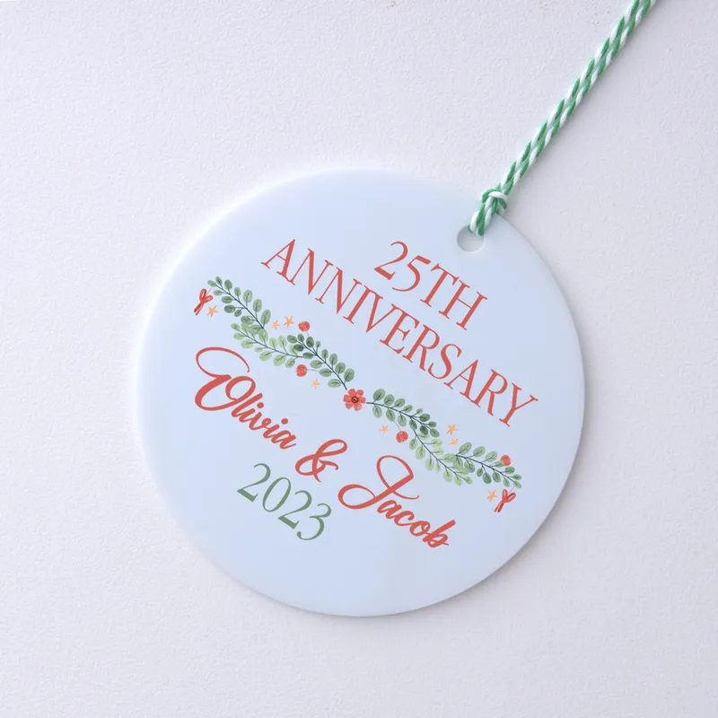 Personalised Anniversary Christmas Ornament for Couples