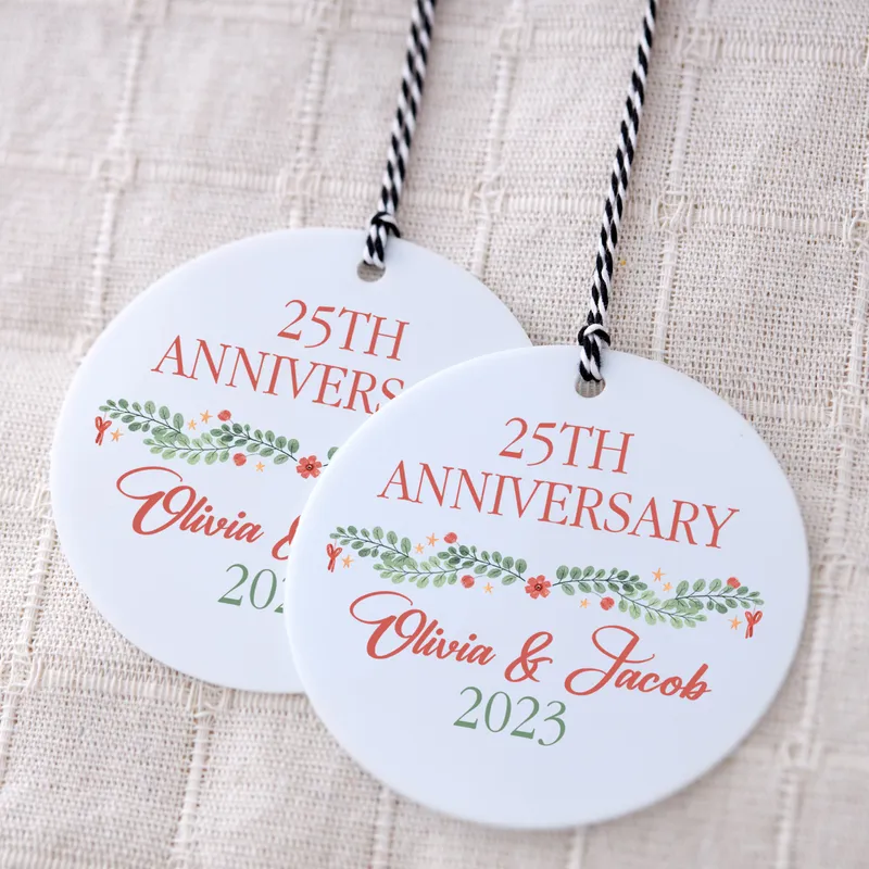 Personalised Anniversary Christmas Ornament for Couples