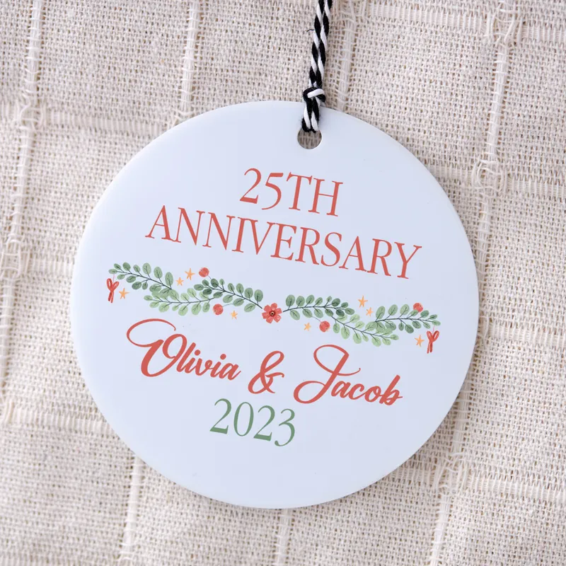 Personalised Anniversary Christmas Ornament for Couples