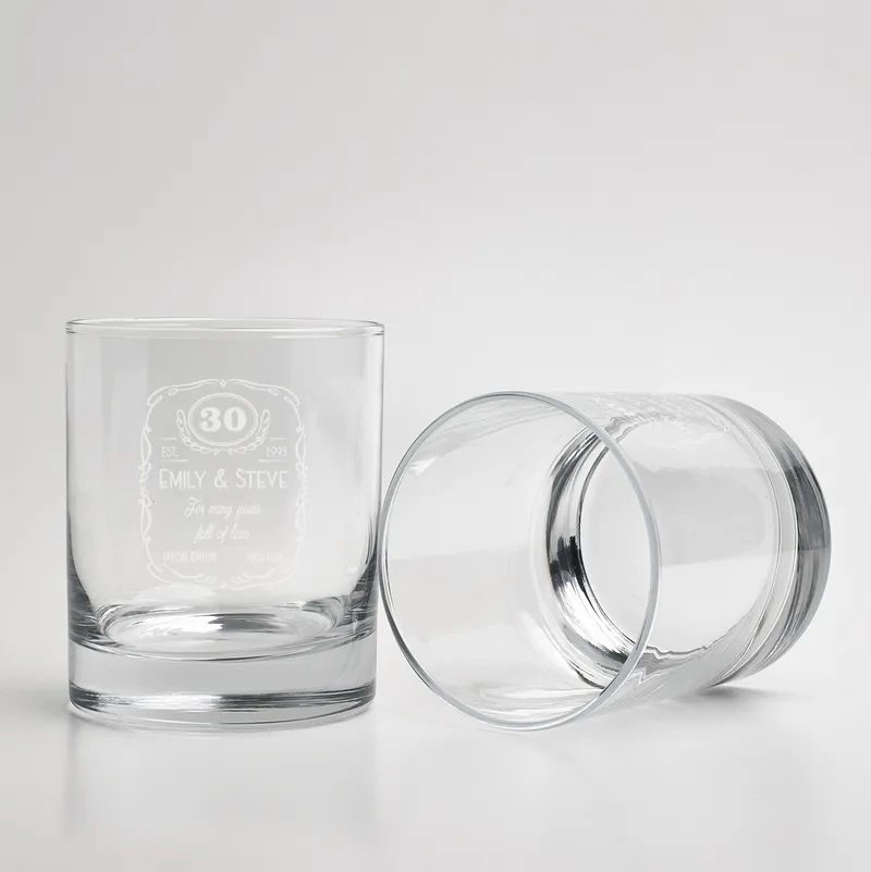 Anniversary Personalized Whiskey Glass Set for Couples