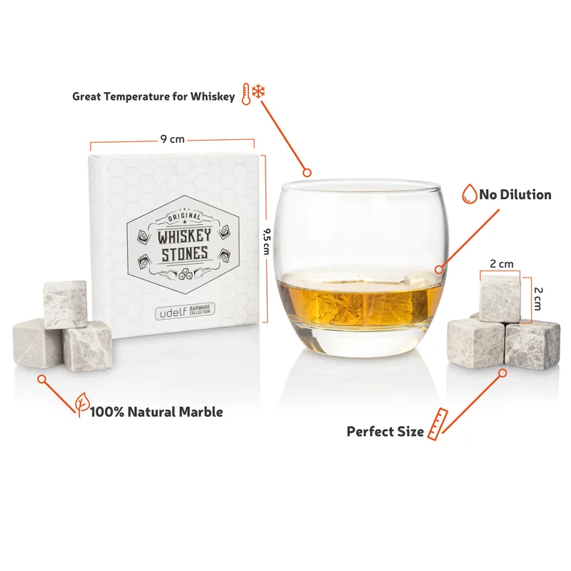 Premium Whiskey Stones Gift Set for Men and Whiskey Lovers