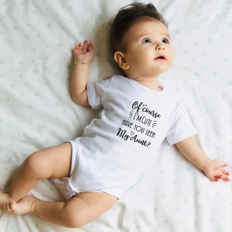 Baby onesies with store sayings for aunts