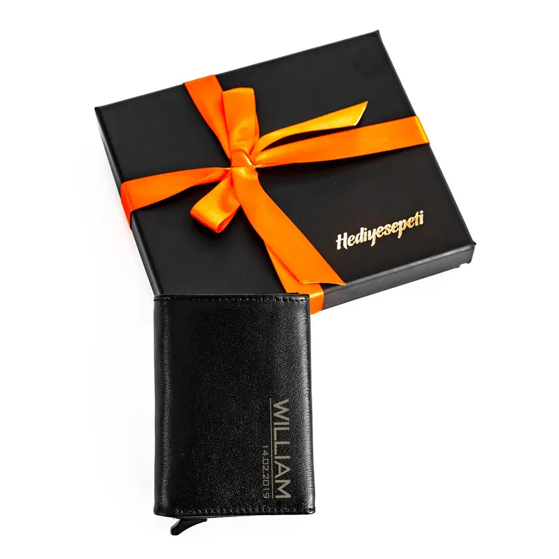 Personalised Automatic Wallet with Name and Date Engraving