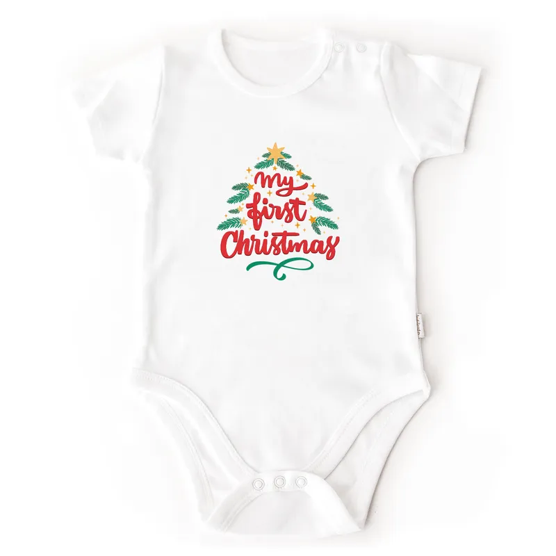 Baby Bodysuit with 'My First Christmas' Design