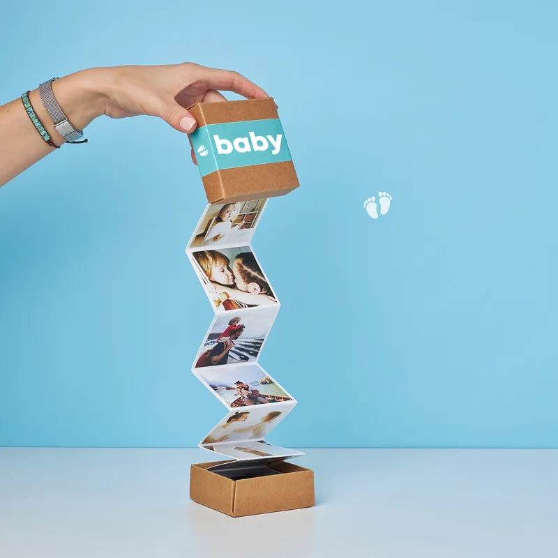 Baby Boy's First Memories: Accordion Photo Gift Box