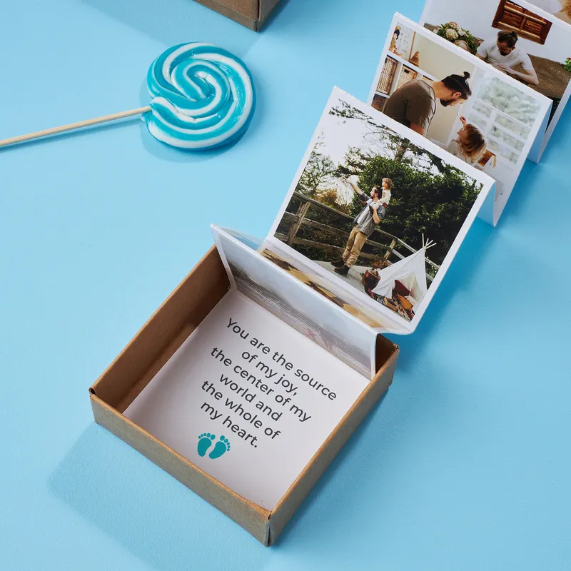 Baby Boy's First Memories: Accordion Photo Gift Box