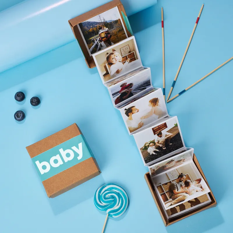 Baby Boy's First Memories: Accordion Photo Gift Box