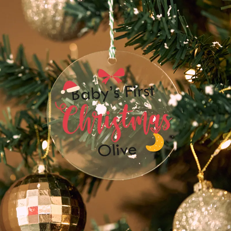 Personalised Baby's First Christmas Acrylic Ornament