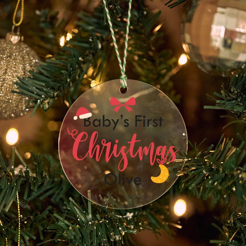 Personalised Baby's First Christmas Acrylic Ornament